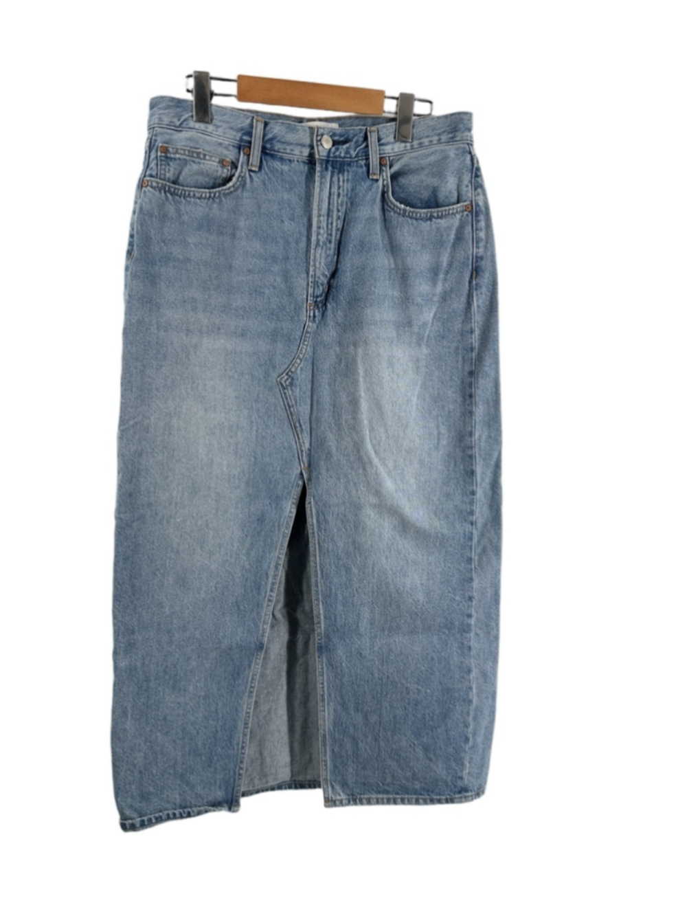 Aritzia Denim Forum The '90s Vintage Maxi Denim Skirt Mid-rise denim maxi skirt - Picture 2 of 9